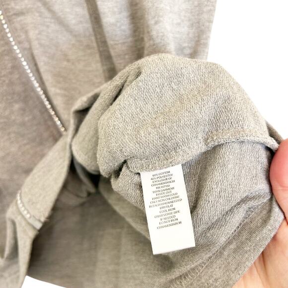 Quacker Factory Gray Gem Zipper Full Zip Sweater Sz M - Picture 5 of 6